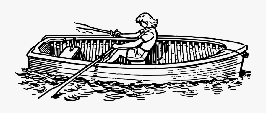 Clip Art Collection Of Free Canoes - Rowing A Boat Clipart Black And White, Transparent Clipart