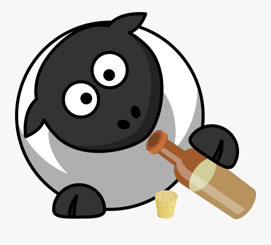 Smile,line,sheep - Drinking Sheep, Transparent Clipart