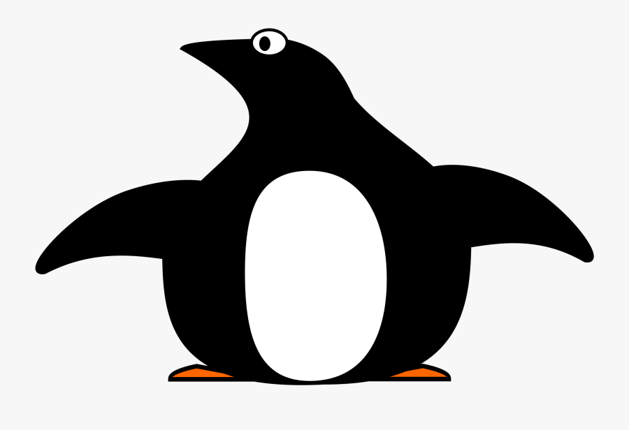 Black And White Free - Penguin, Transparent Clipart
