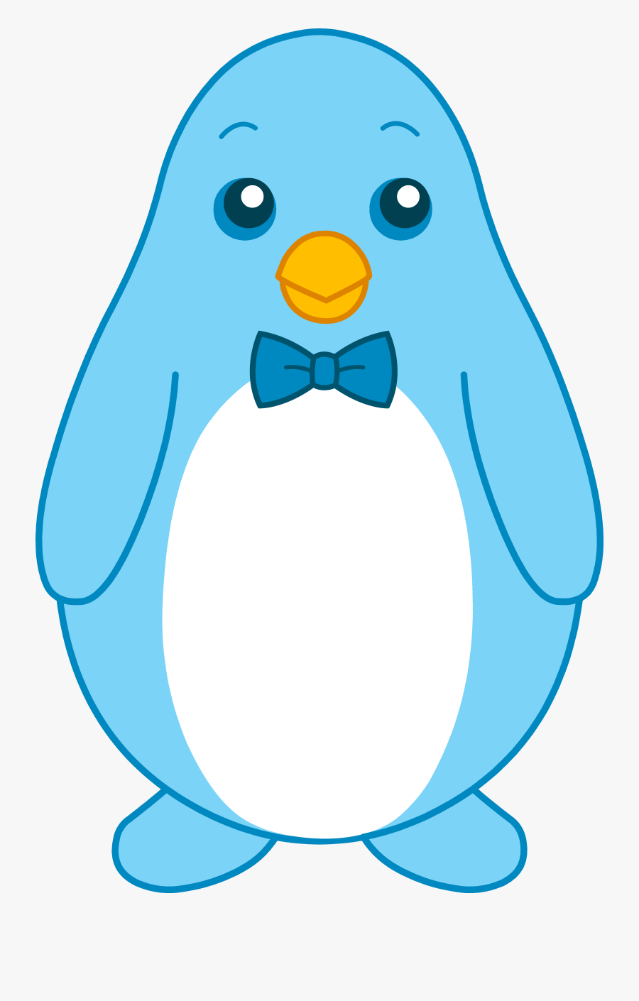 Little Blue Penguin With Bow Tie - Blue Penguin Clipart, Transparent Clipart