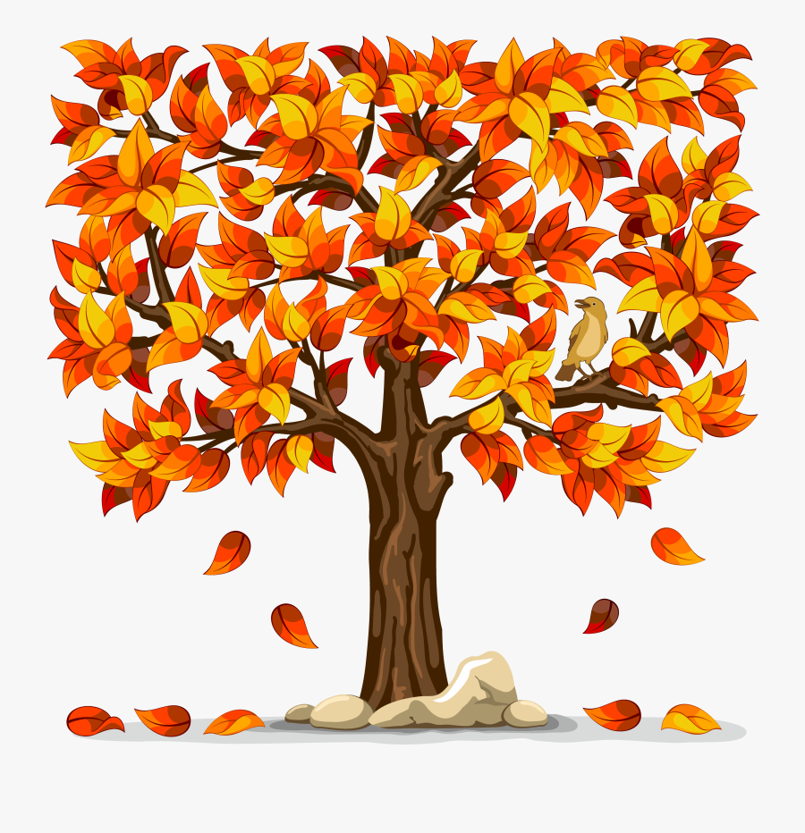 Tree With Falling Leaves Clip Art Tree With Fall Leaves Free Transparent Clipart Clipartkey