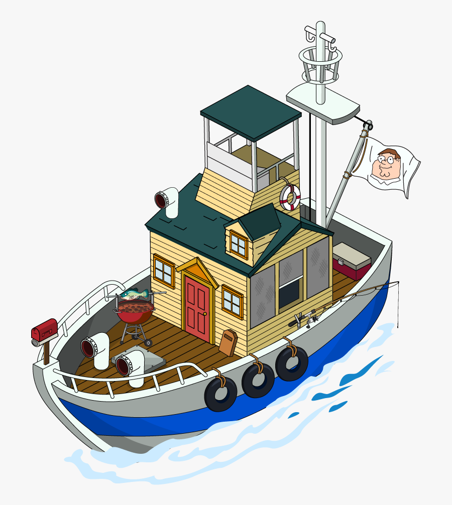 Boat Clipart Houseboat - Family Guy The Quest For Stuff Wiku, Transparent Clipart