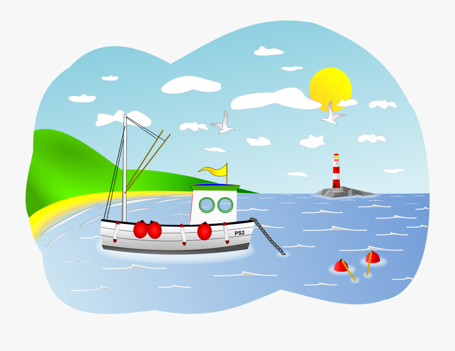 Boat Clipart Beach - Beach And Boat Clipart, Transparent Clipart