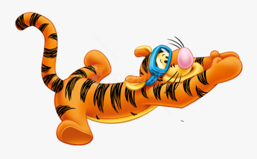 Santa Clipart Swimming - Tigger Winnie Pooh Png, Transparent Clipart