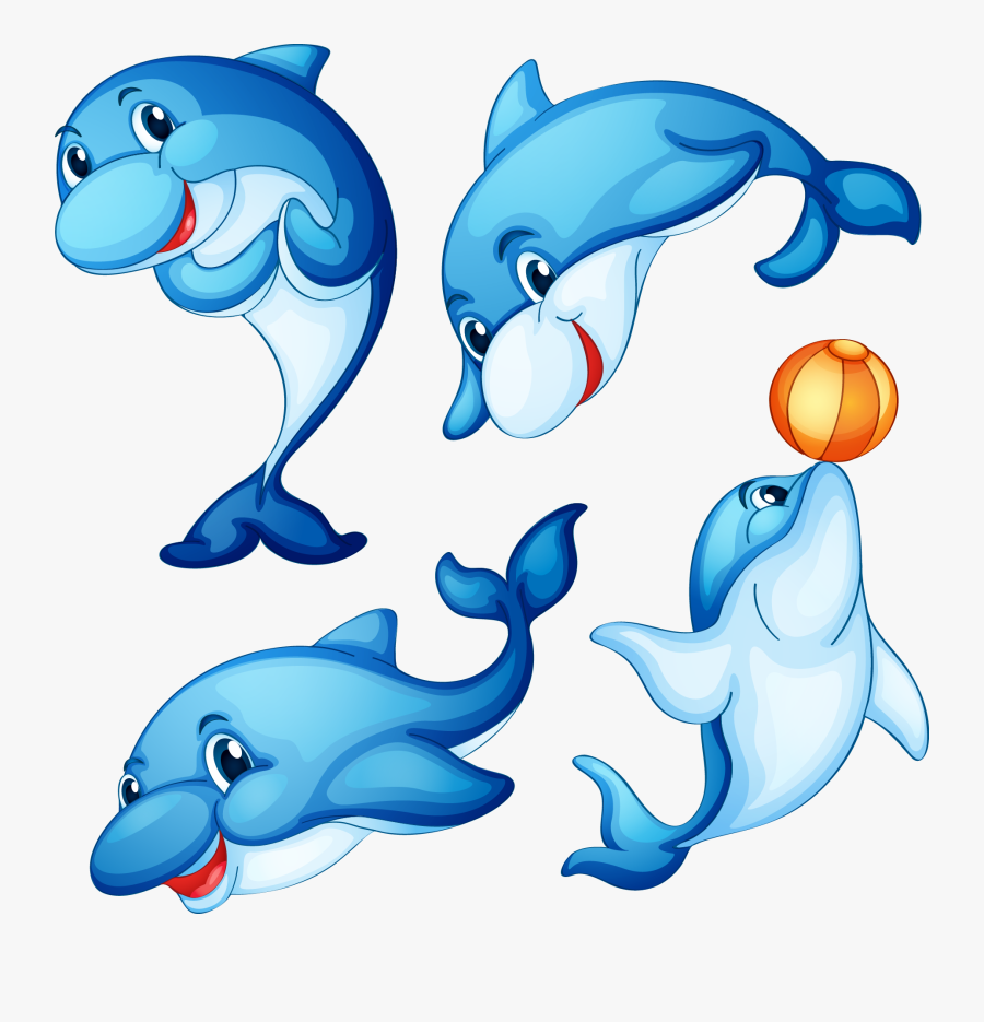 Transparent Stickers Clipart - Cartoon Pic Of Water Animals, Transparent Clipart