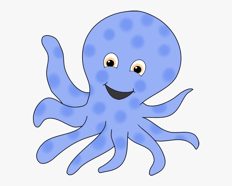 Blue Ringed Octopus Smiling - Transparent Background Octopus Clipart, Transparent Clipart