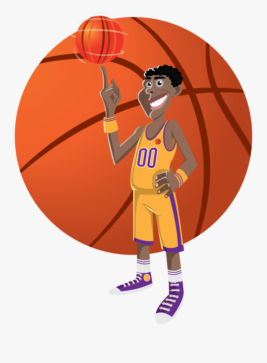 Basketball Player Clip Art - Basketball Cartoon, Transparent Clipart