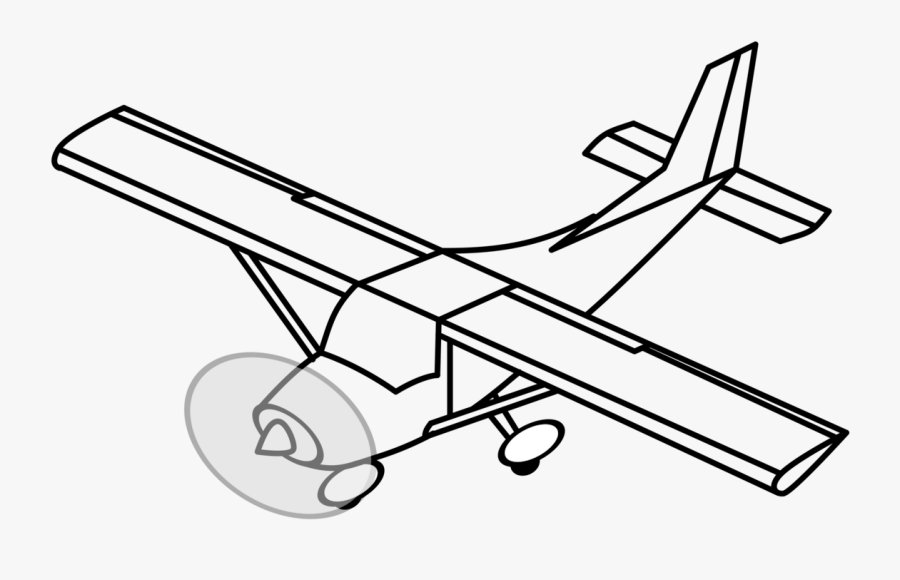 Single Engine Airplane Medium - Single Engine Plane Drawing, Transparent Clipart