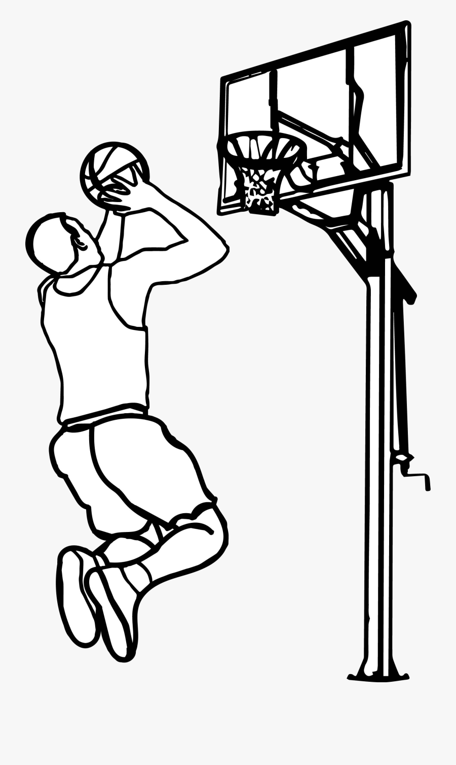 Basketball Outline Playing Clipart The Cliparts Play - Playing Basketball Clipart Black And White, Transparent Clipart