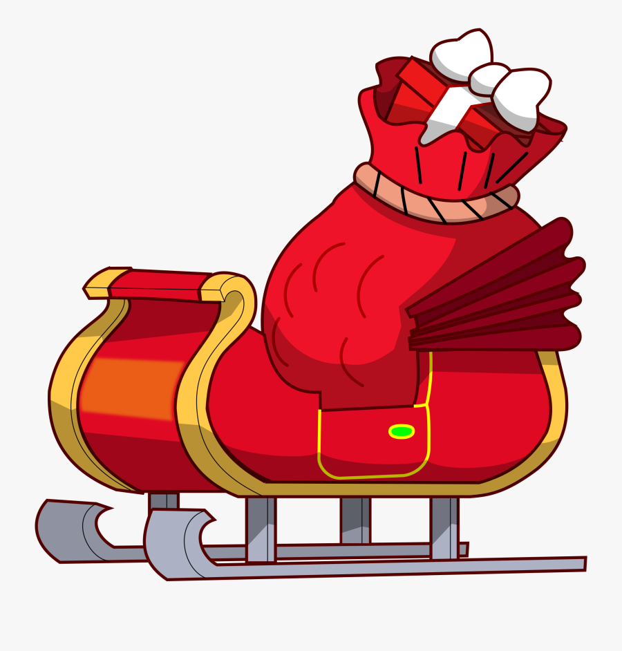 Animated Santa Clipart - Santa's Sleigh Clipart, Transparent Clipart