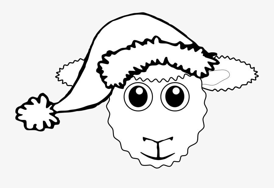 Sheep - Clipart - Black - And - White - Christmas Sheep Coloring Pages, Transparent Clipart