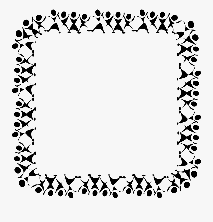 Black And White Dance Clip Art Borders Clipart Vector - Circle Of People Png, Transparent Clipart