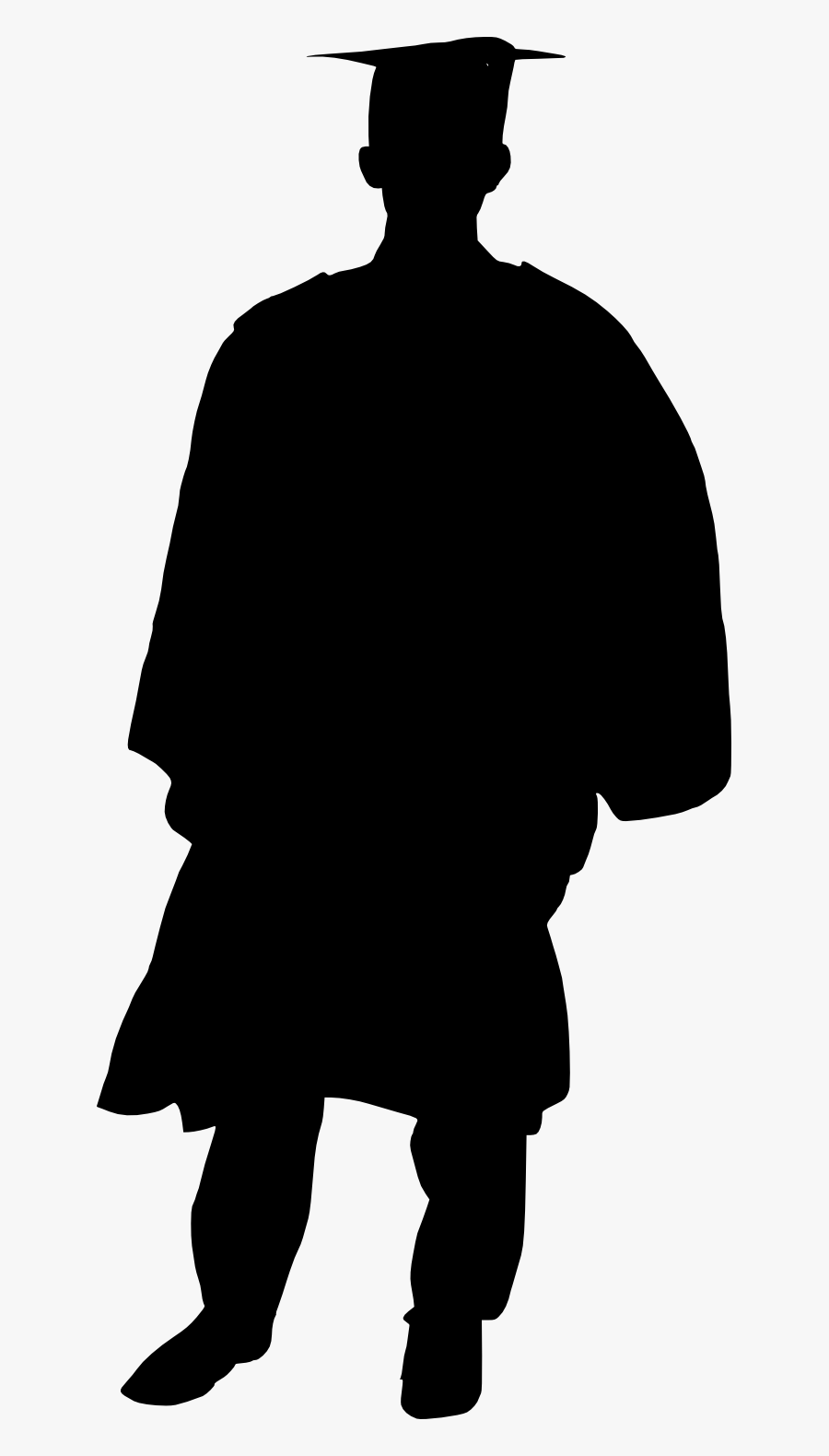 Graduation Clipart Woman - Cartoon Silhouette Transparent Png, Transparent Clipart