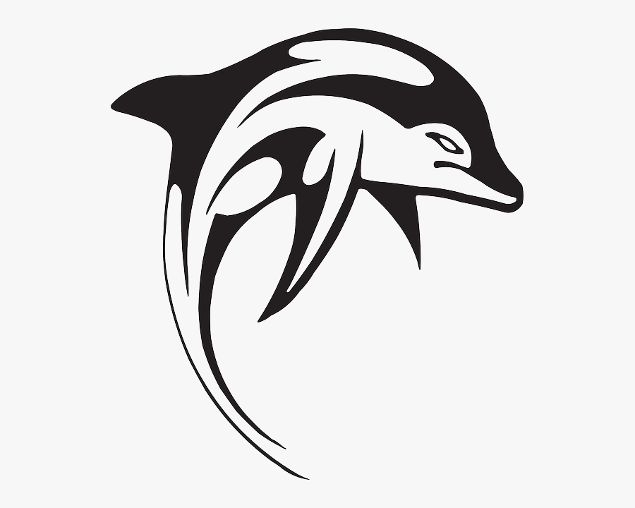 28 Collection Of Mean Dolphin Clipart - Tribal Tattoo Dolphin, Transparent Clipart