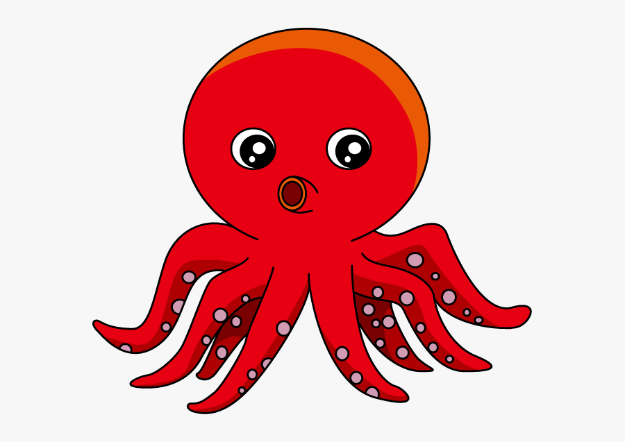 Clipart Octopus Clipart - Red Octopus Clipart, Transparent Clipart