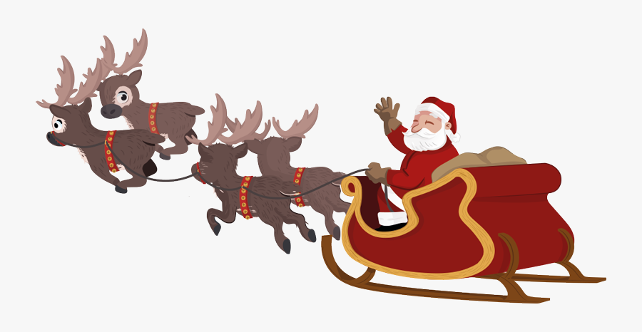 Svg Transparent Download Claus On Png Transparent - Santa On A Sleigh Png, Transparent Clipart