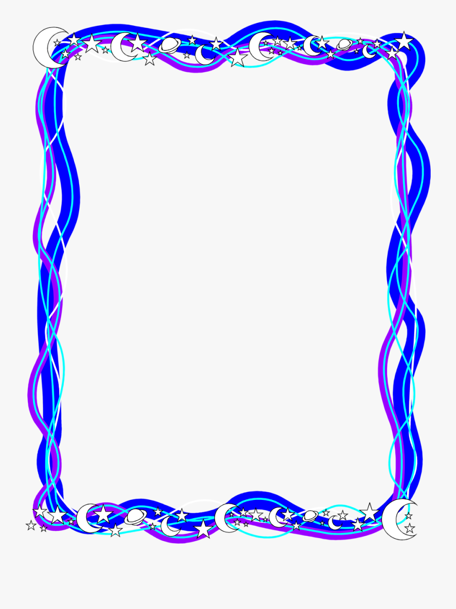 Science Page Borders Clipart Moon And Stars Page Border , Free Transparent Clipart ClipartKey