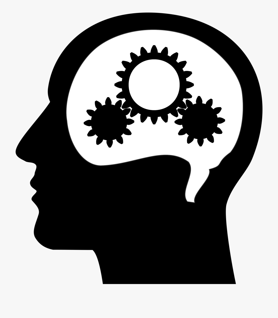 Free Of Thinking Brain Machine Vector Clipart - Black And White Brain Thinking, Transparent Clipart