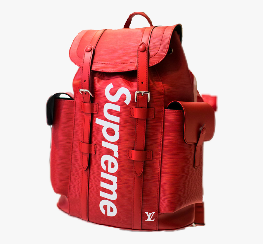 Money Supreme Backpack Bag Louisvuitton Vuitton Gucciba - Louis Vuitton X Supreme Red Backpack, Transparent Clipart