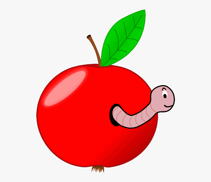 Apple And Banana Clipart - Red Apple With Worm, Transparent Clipart
