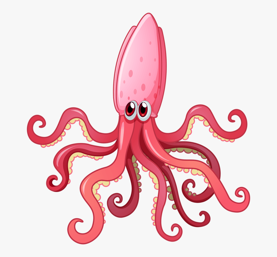 Transparent Octopus Clip Art - Transparent Background Sea Creatures Clipart, Transparent Clipart