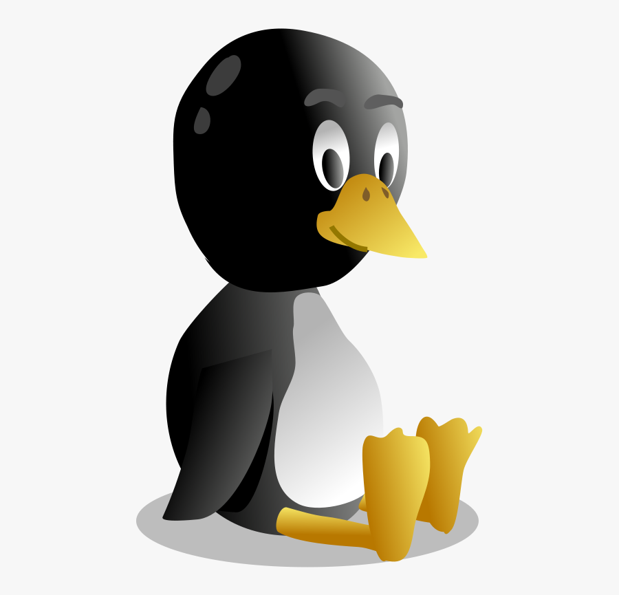 Sitting Penguin Clipart - Cartoon Penguin Sitting, Transparent Clipart