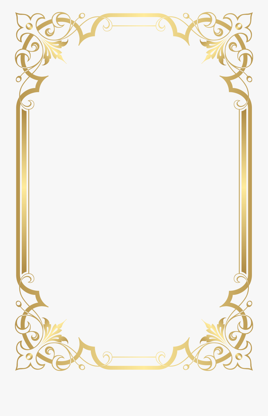 Border Frame Clip Art - Gold Border High Resolution , Free Transparent