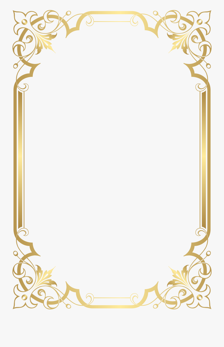 Border Frame Clip Art - Gold Border High Resolution, Transparent Clipart