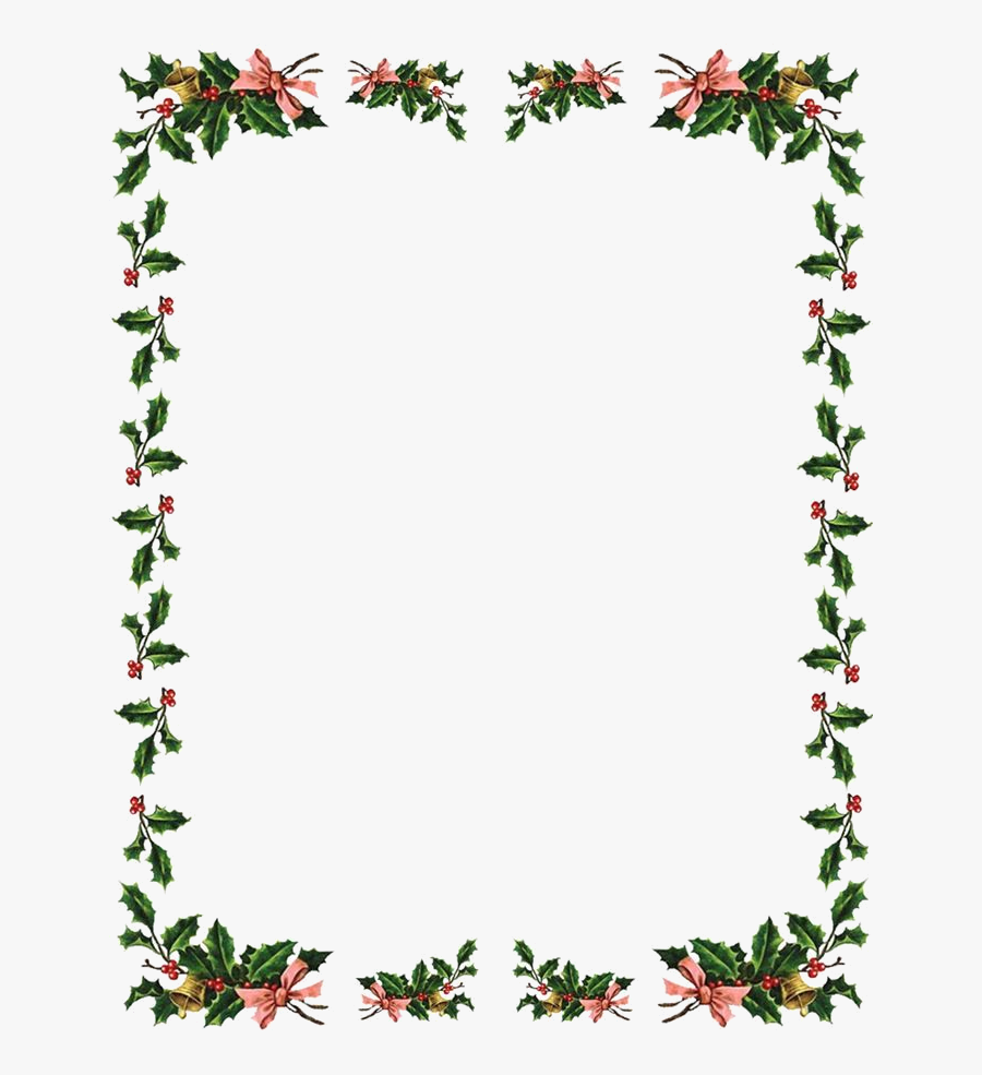 Christmas Border Flowers Borders Clipart X Transparent - Holly Clipart Border, Transparent Clipart