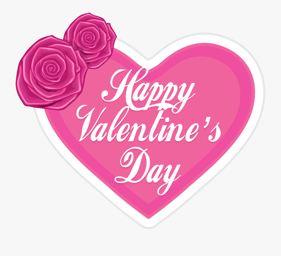 Happy Valentine"s Day Pink Heart Png Clip Art - Happy Valentines Day Transparent, Transparent Clipart