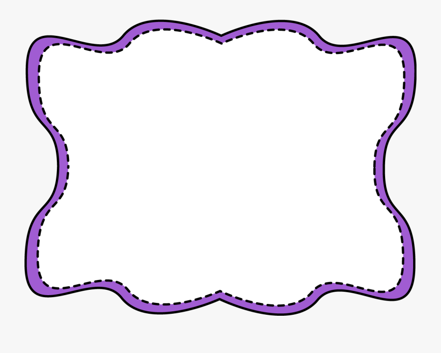 Purple Clip Art Border Purple Wavy Stitched Frame - Purple And Black Frames, Transparent Clipart