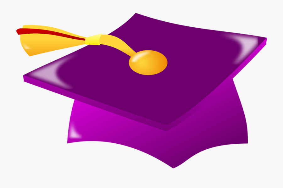 Graduation Hat Border Clip Art - Purple And Yellow Graduation Cap, Transparent Clipart