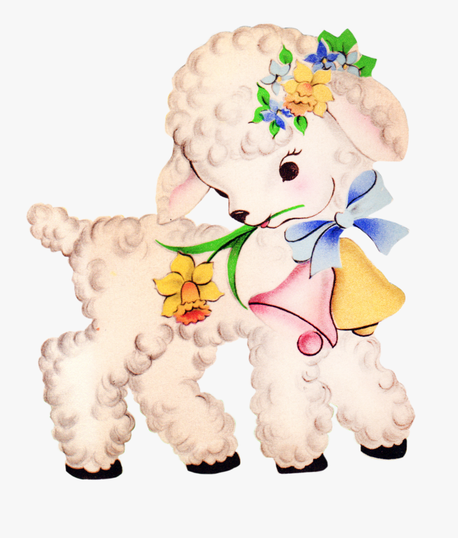 Vintage Baby Lamb Clipart, Transparent Clipart