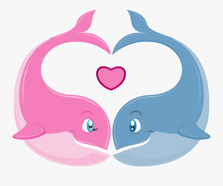 Whales In Love Clipart, Transparent Clipart