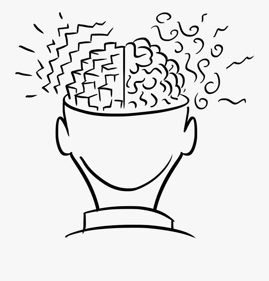 Thoughts Drawing Thinking - Brain Drawing, Transparent Clipart