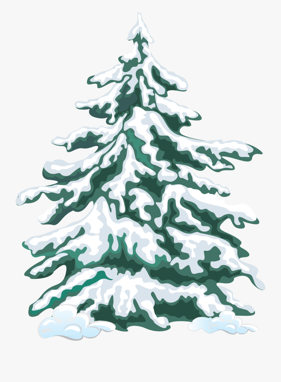 Transparent Tree Clip Art - Evergreen Trees With Snow Clipart, Transparent Clipart