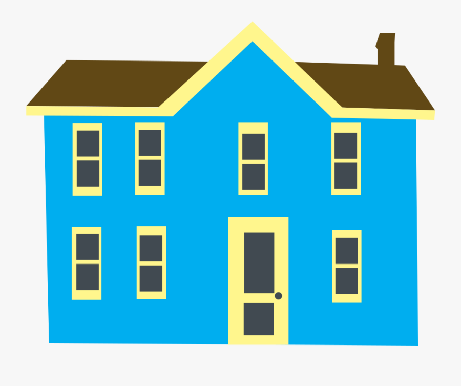 Clipart House Blue Free Clip Art - Big Blue House Clip Art, Transparent Clipart