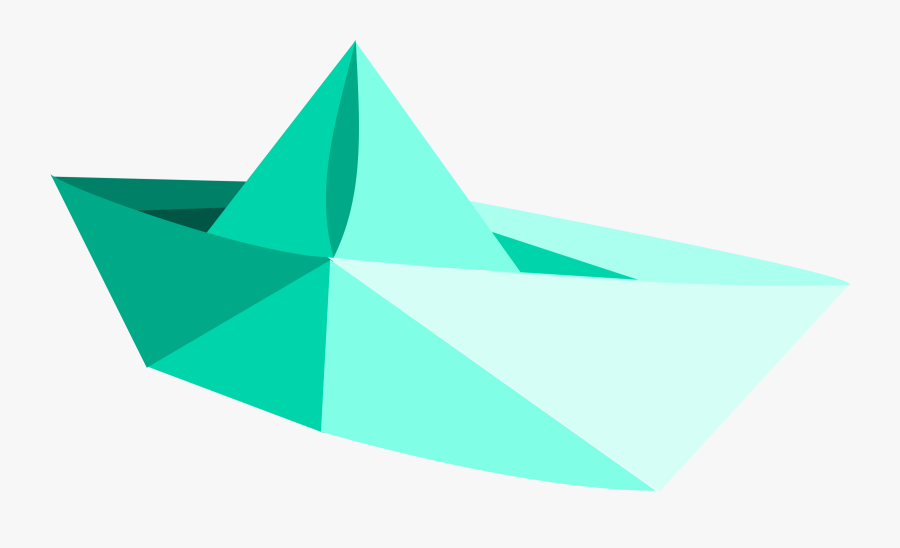 Triangle,aqua,green - Paper Boat Vector Png, Transparent Clipart