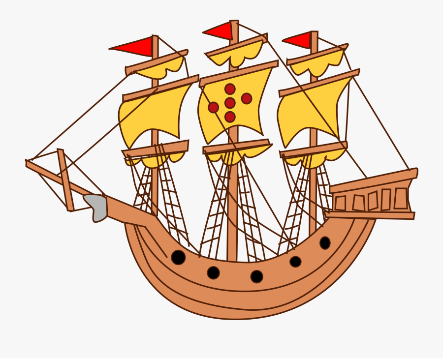 Boats Clipart Medieval - Big Boat Sailing Cartoon, Transparent Clipart