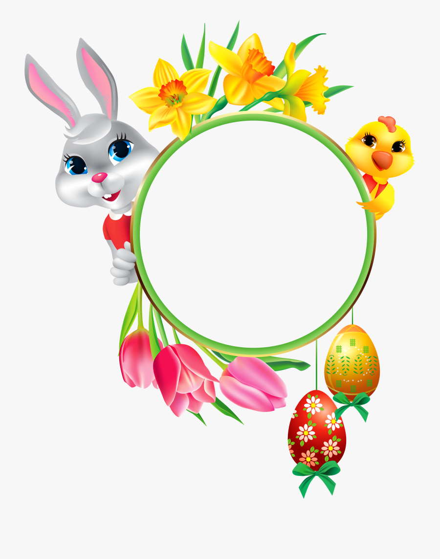And With Easter Frame Round Chicken Egg Clipart - Profile Picture Easter Frames For Facebook, Transparent Clipart