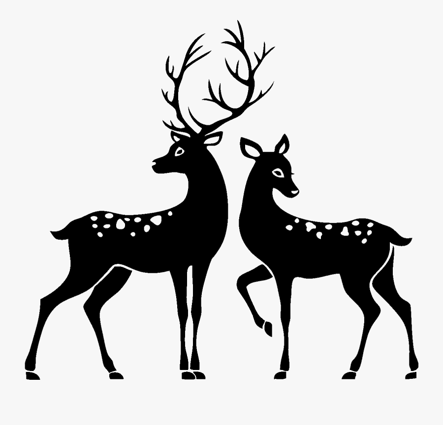Deer And Doe Silhouette, Transparent Clipart
