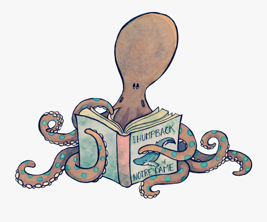 Clipart Food Octopus - Octopus Reading, Transparent Clipart