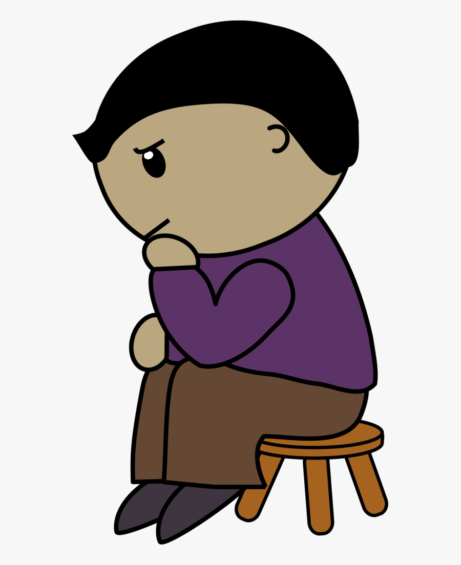 Transparent Man Thinking Png - Sit And Think Cartoon, Transparent Clipart