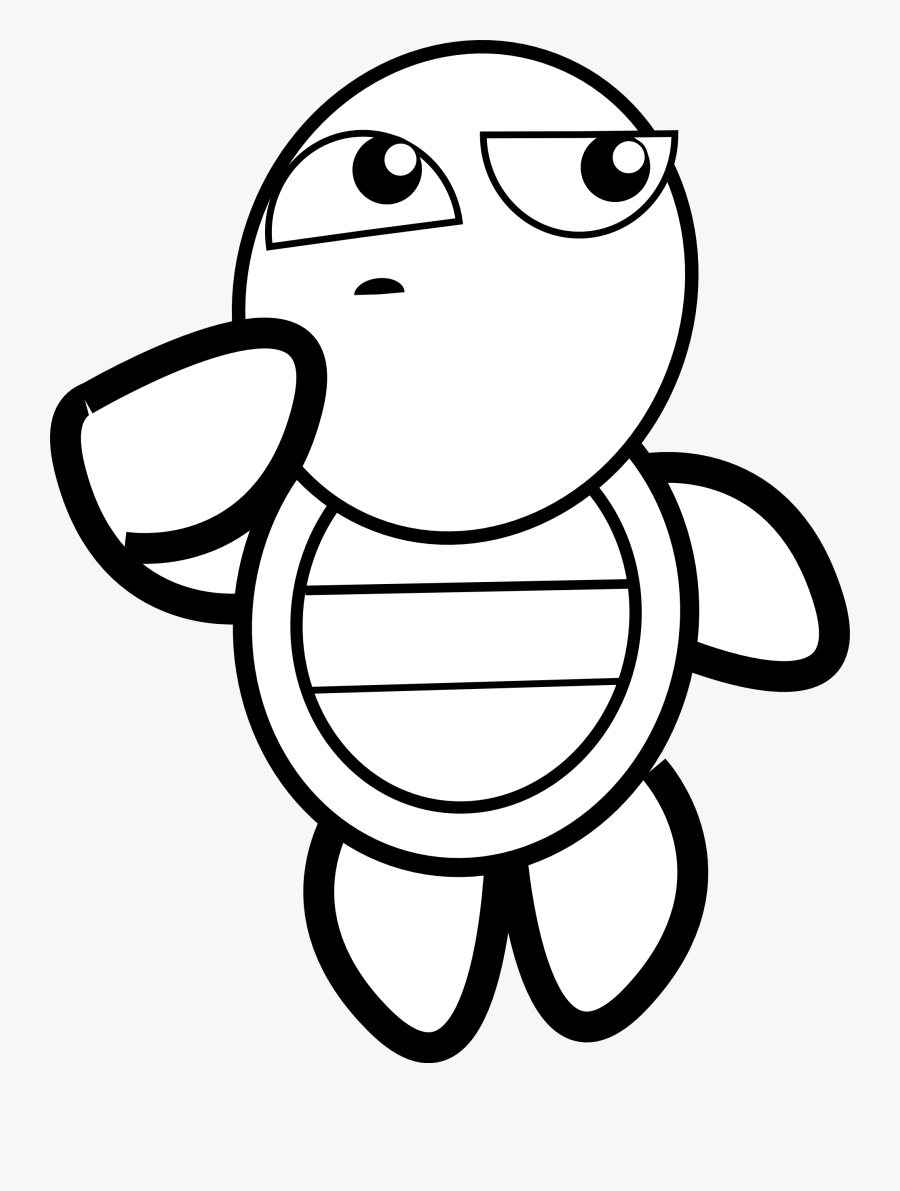 Thinking Clipart - Turtle Clipart Black And White Png, Transparent Clipart