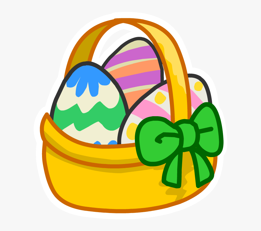 Club Penguin Easter Egg Clipart , Png Download - Easter Egg Basket Cartoon, Transparent Clipart