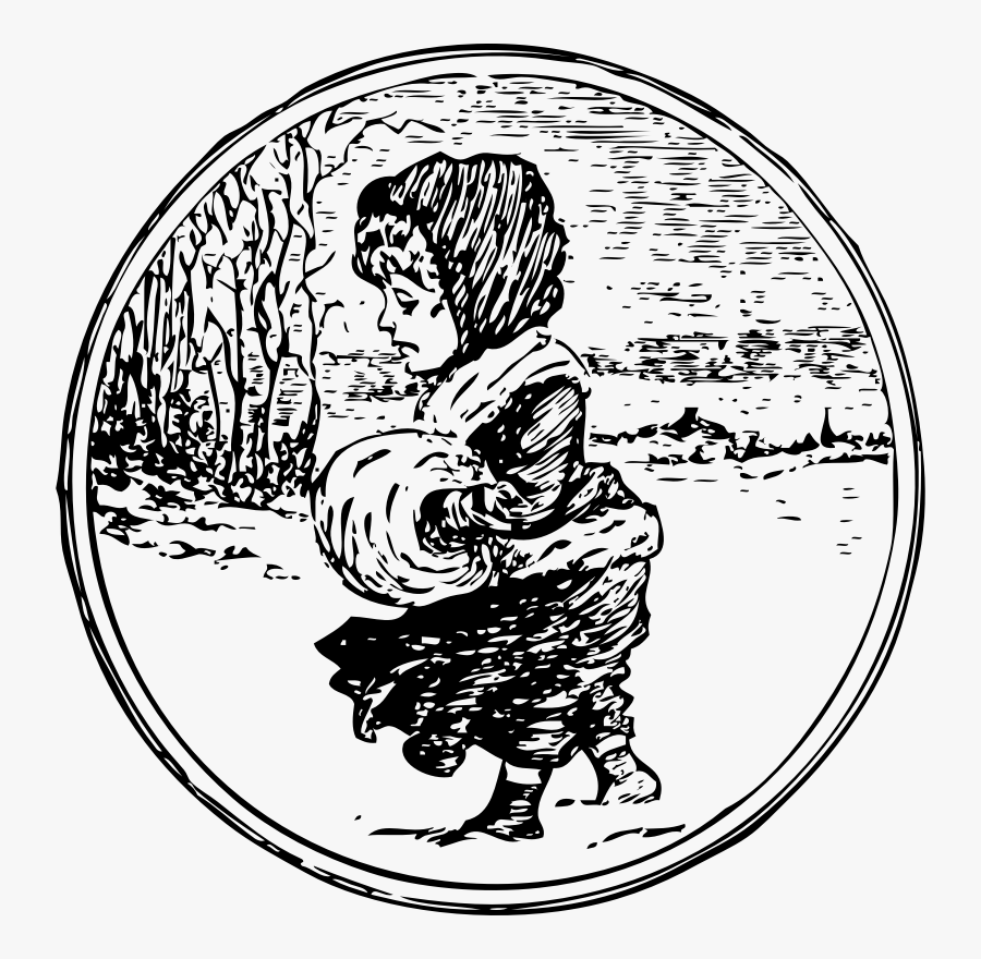 Sad Girl In The Snow Svg Clip Arts - Sad Girl Clip Art, Transparent Clipart