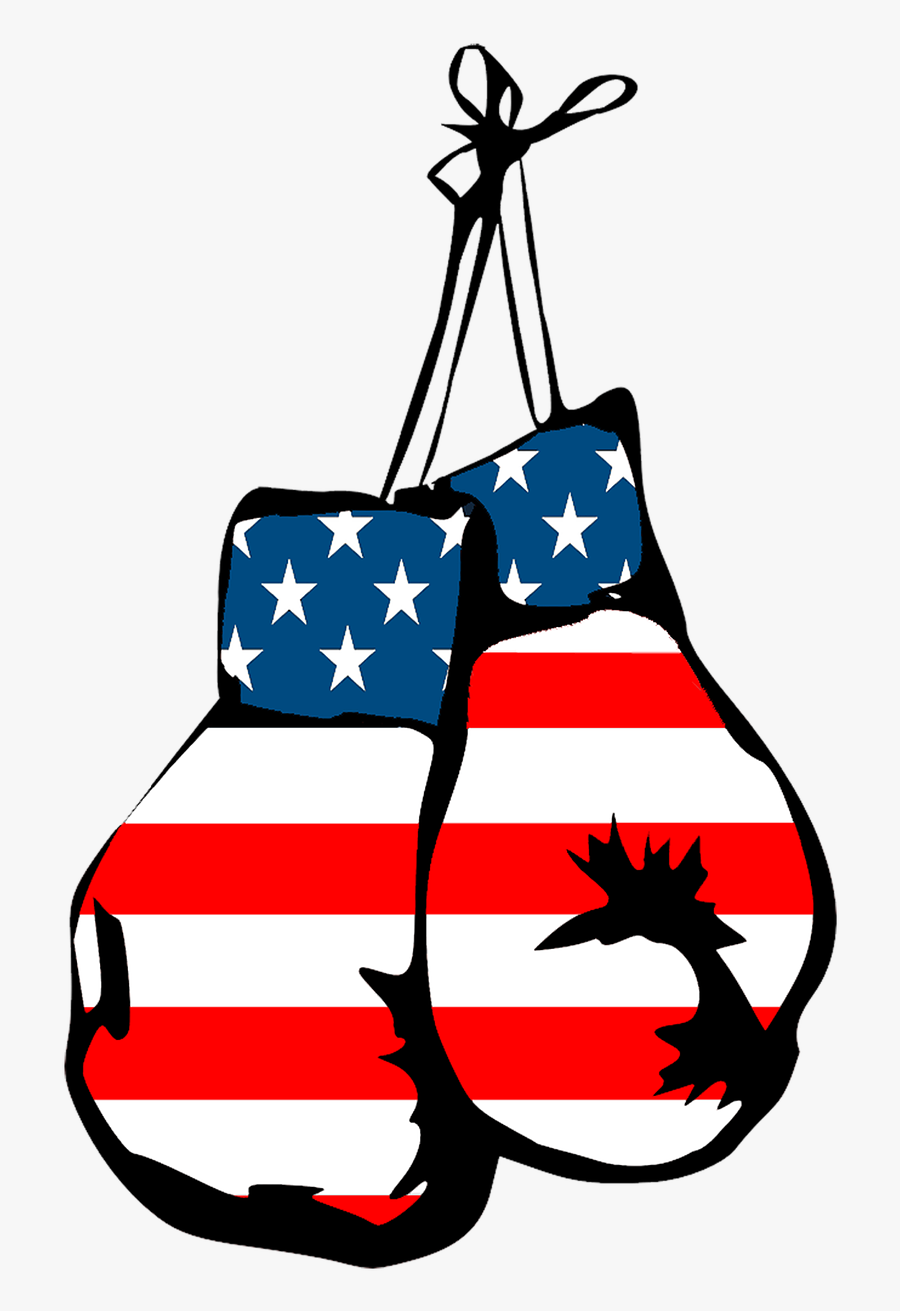 Boxing Gloves Clipart American Flag - Transparent Background Boxing Gloves Clip Art, Transparent Clipart