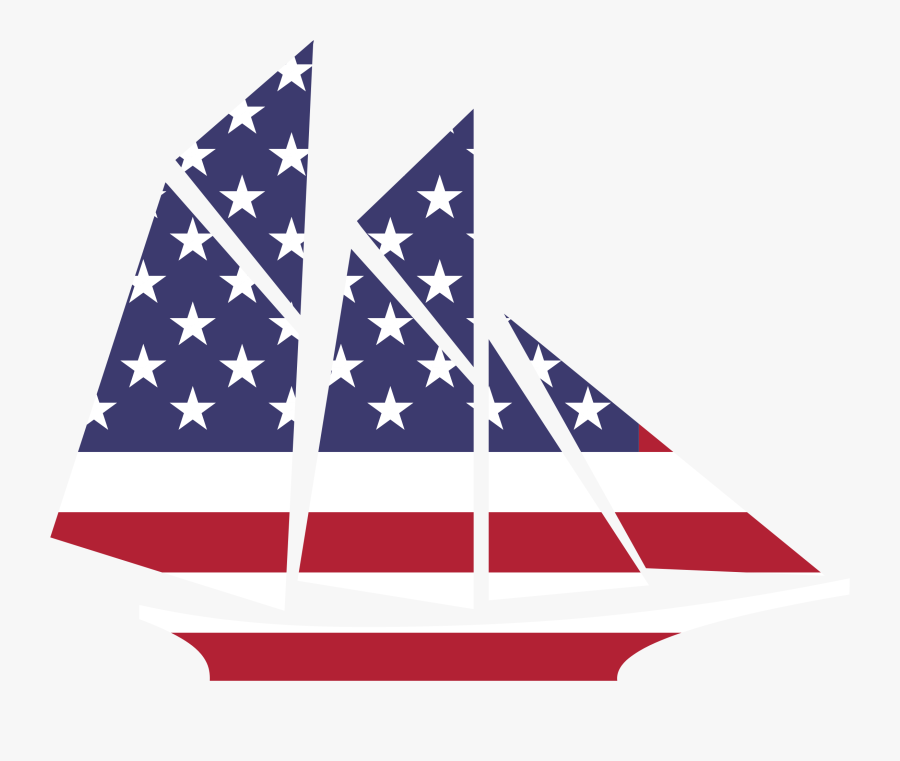 American Flag Sailboat Clipart - American Flag Ship Clip Art, Transparent Clipart