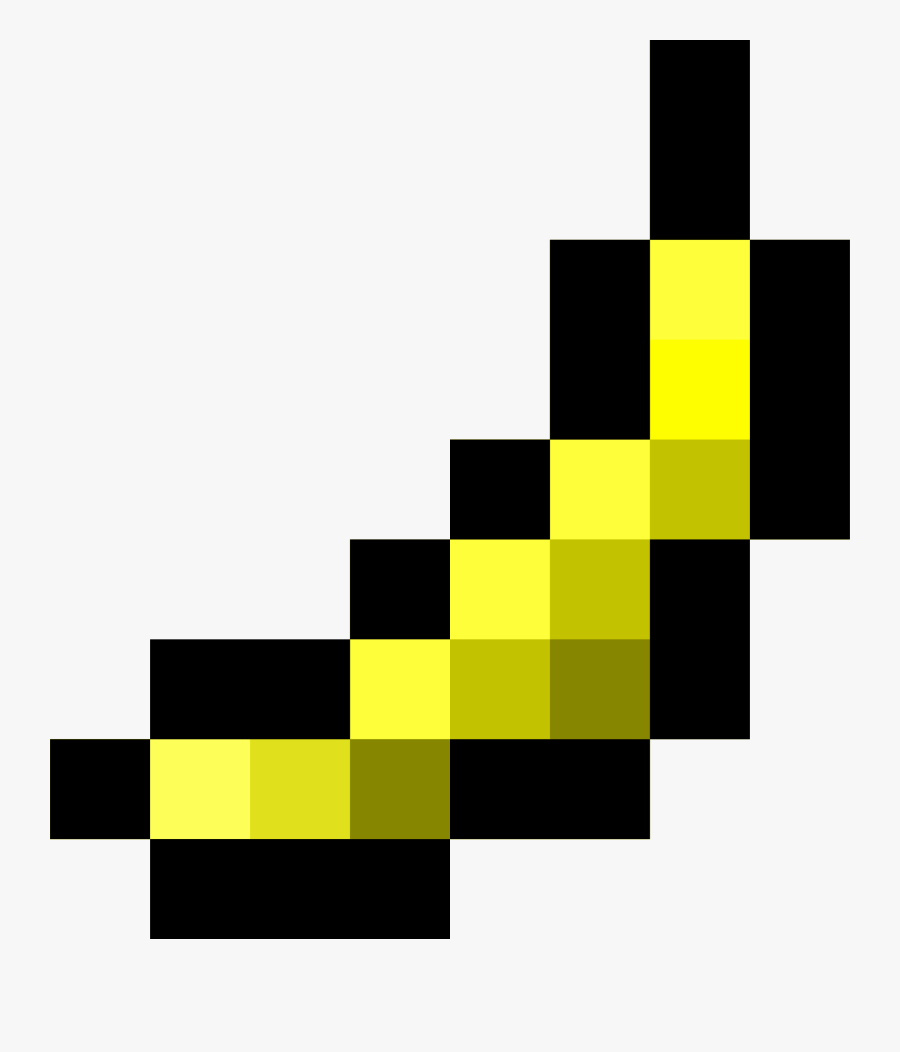 Clip Art Pixel Banana - Minecraft Banana Pixel Art, Transparent Clipart