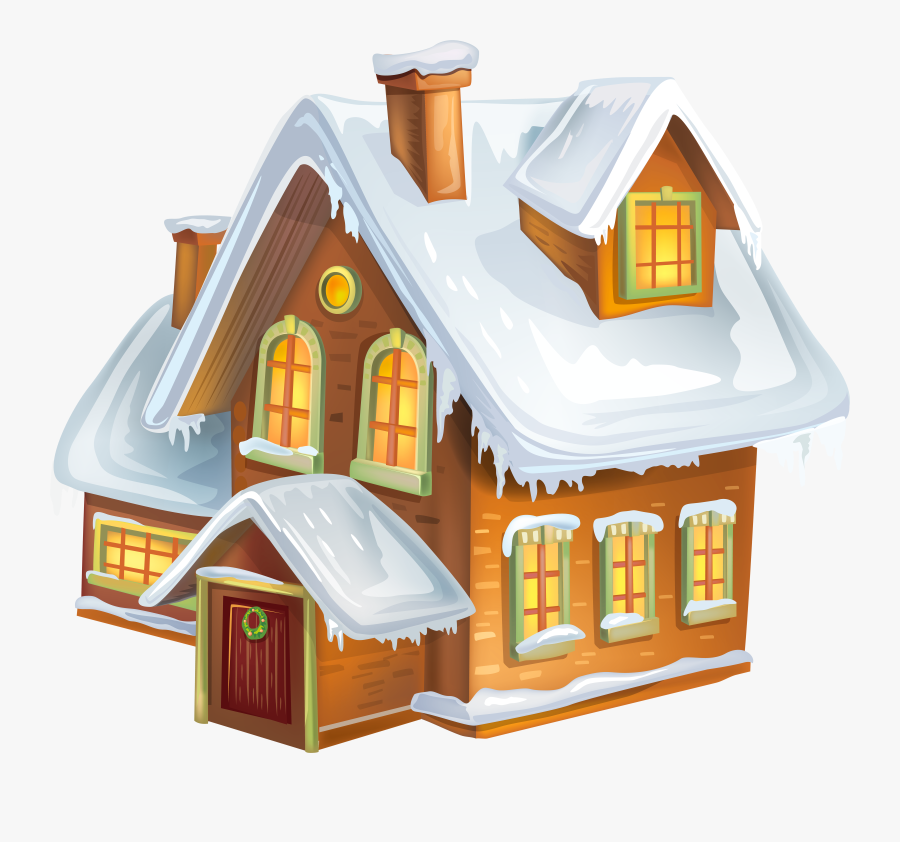 Christmas Winter House Transparent Png Clip Art Image - Christmas House Transparent Background, Transparent Clipart